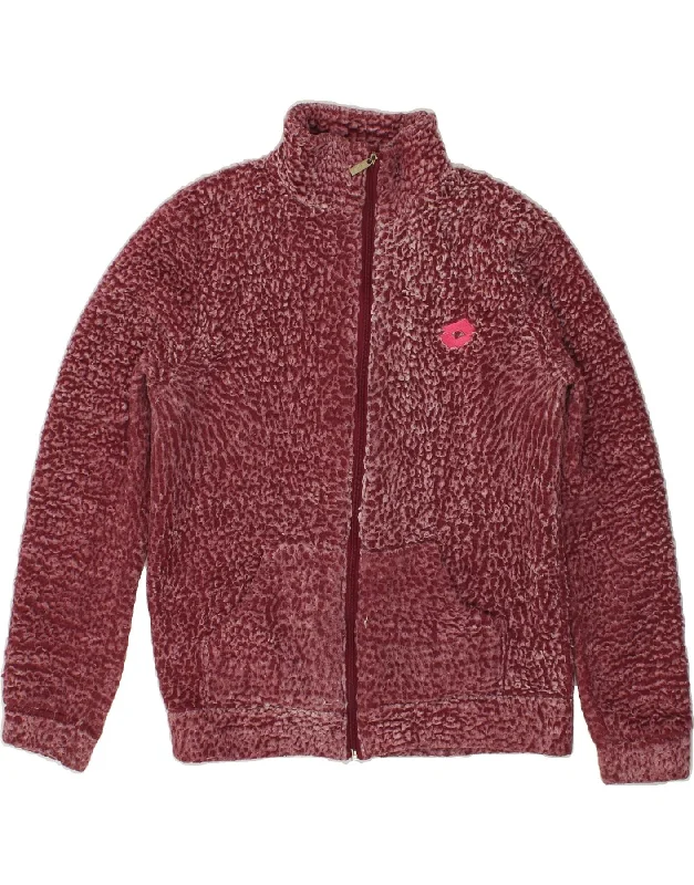 LOTTO Womens Fleece Jacket UK 16 Large Maroon Polyester Fleece Jacket Down Jacket Parka LOTTO Womens Fleece Jacket UK 16 Large Maroon Polyester Fleece Jacket Down Jacket Parka
