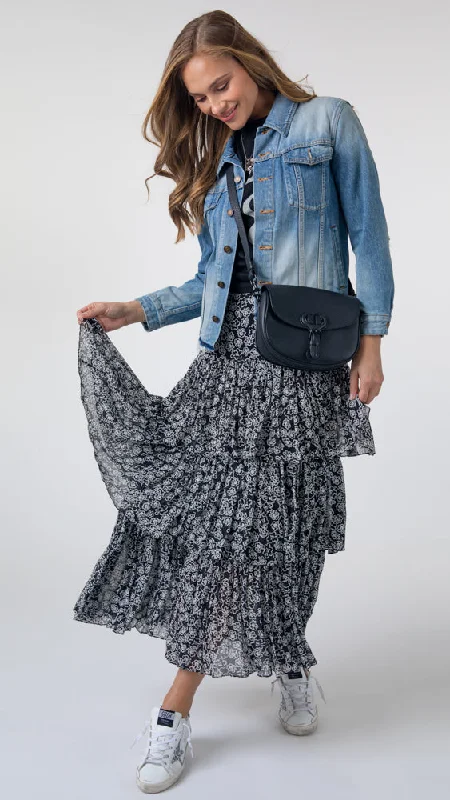 Floral Transparencies Skirt chiffon skirt flowing