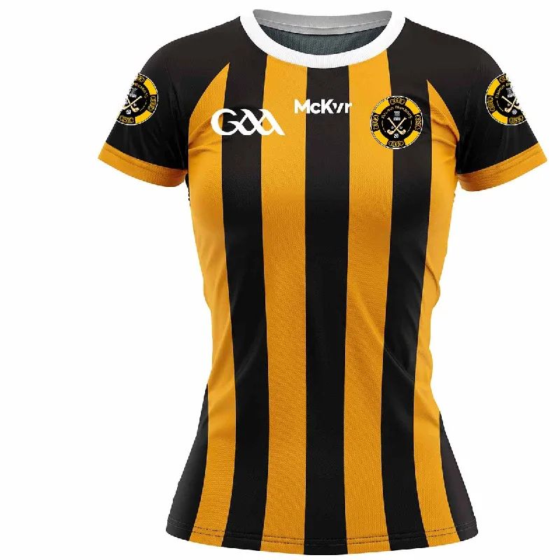 Mc Keever Naomh Mearnog CLG Playing Jersey - Womens - Black/Amber Mustard Yellow Jersey Tee