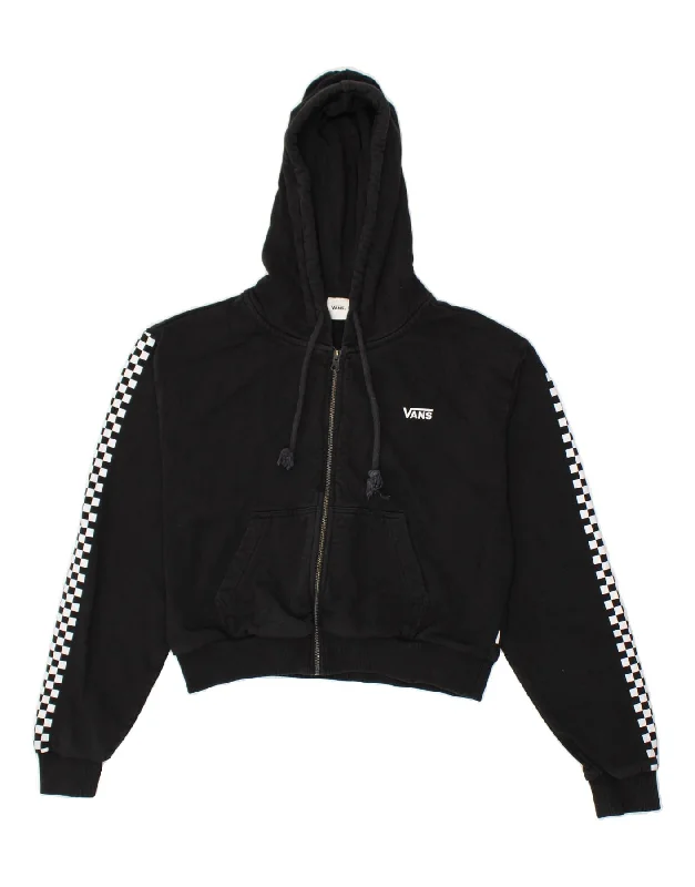 VANS Womens Oversized Crop Graphic Zip Hoodie Sweater UK 10 Small Black Layered Multi-layer Single Layer VANS Womens Oversized Crop Graphic Zip Hoodie Sweater UK 10 Small Black Layered Multi-layer Single Layer