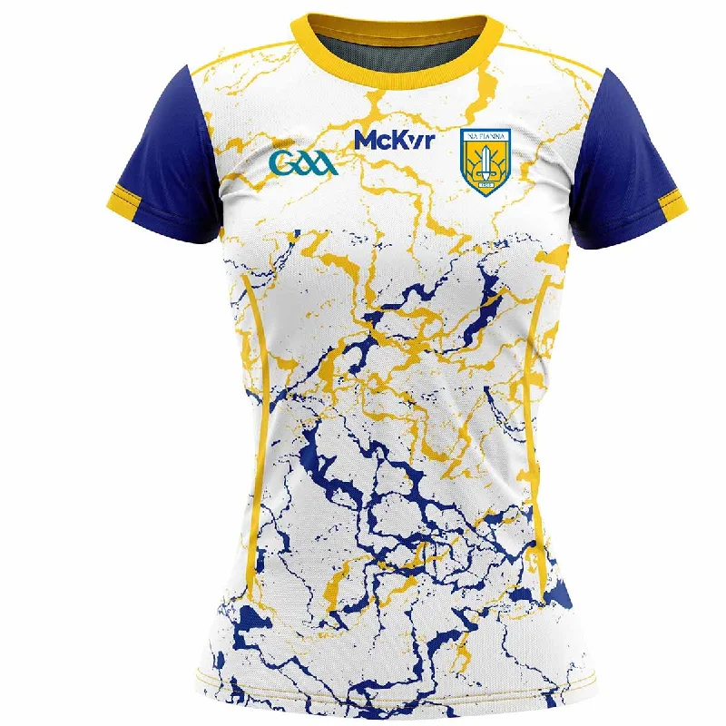 Mc Keever Na Fianna Dublin Training Jersey Design 1 - Womens - White Chic Jersey Tee