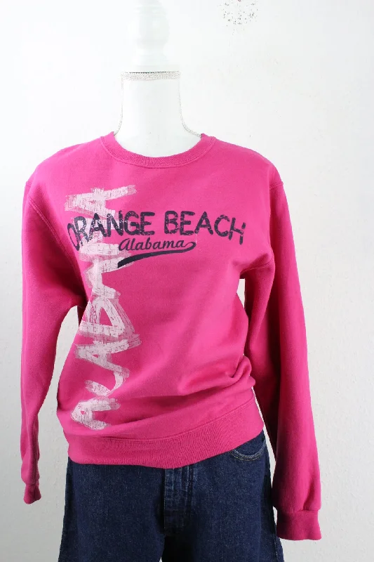 Vintage Orange Beach Sweatshirt (S) Hoodie with Mesh Breathable Sporty