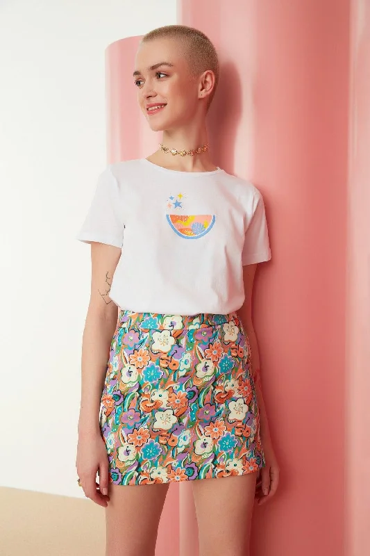 Multicolored Skirt TWOSS22ET0326 linen skirt light