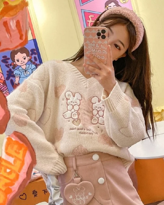 Love Bunny Sweater Elasticated Padded Insulated