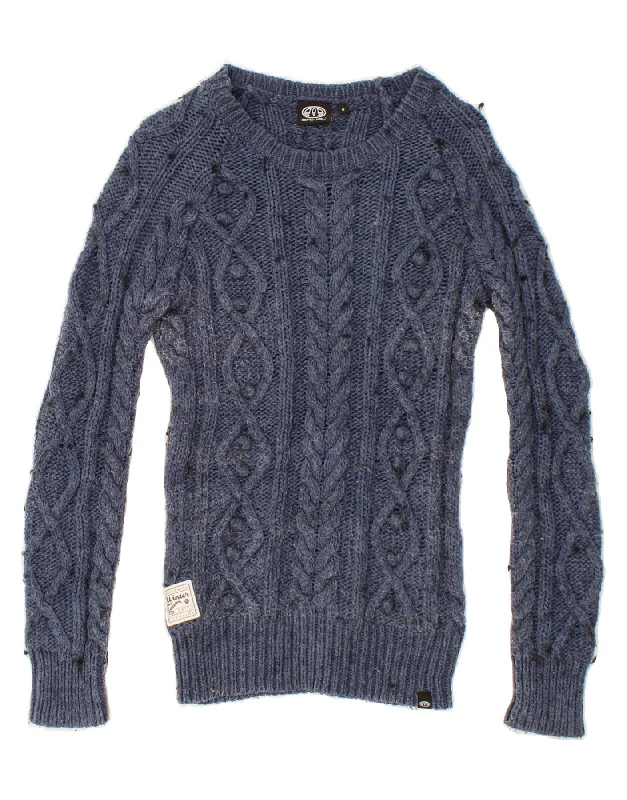 ANIMAL Womens Boat Neck Jumper Sweater UK 6 XS Navy Blue Flecked Oversized Loose Flowy ANIMAL Womens Boat Neck Jumper Sweater UK 6 XS Navy Blue Flecked Oversized Loose Flowy