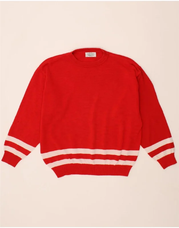BENETTON Womens Crew Neck Jumper Sweater UK 20 2XL Red Cotton Terry Terry Cloth Terry Knit BENETTON Womens Crew Neck Jumper Sweater UK 20 2XL Red Cotton Terry Terry Cloth Terry Knit