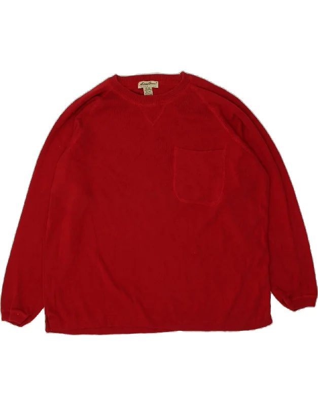 EDDIE BAUER Womens Oversized Crew Neck Jumper Sweater UK 18 XL Red Cotton Casual Formal Business EDDIE BAUER Womens Oversized Crew Neck Jumper Sweater UK 18 XL Red Cotton Casual Formal Business