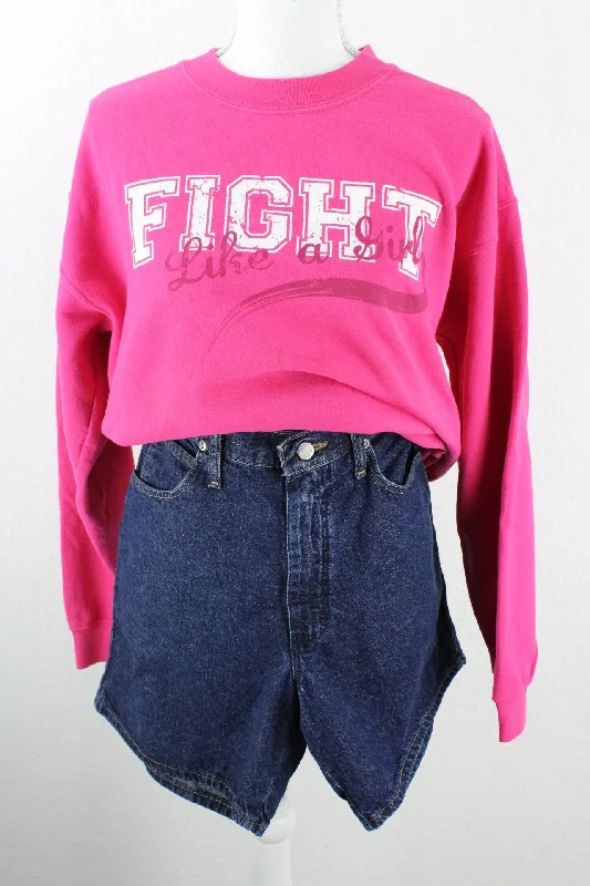 Vintage Pink Fight Hoodie (XL) Hoodie with Hidden Zipper Minimalist Clean