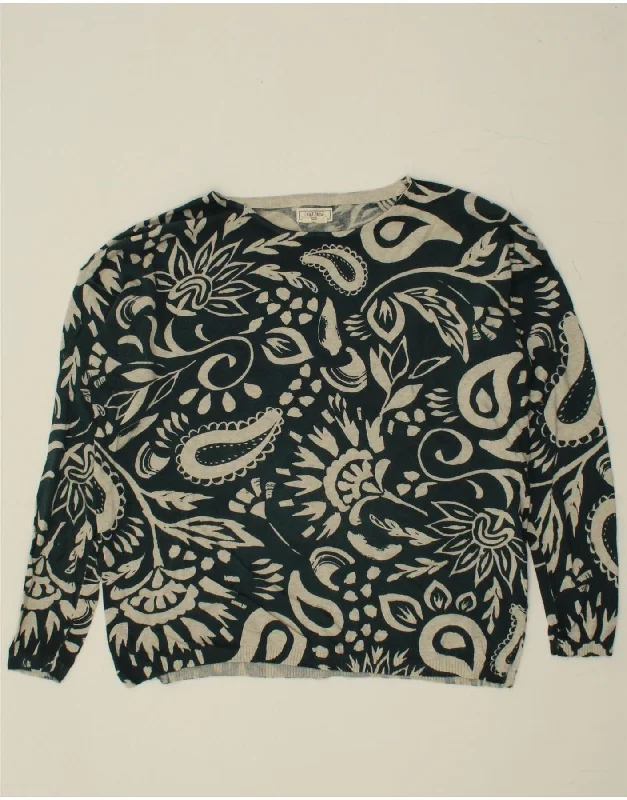 FAT FACE Womens Boat Neck Jumper Sweater UK 8 Small Black Floral Cotton Fitted Slim Tailored FAT FACE Womens Boat Neck Jumper Sweater UK 8 Small Black Floral Cotton Fitted Slim Tailored