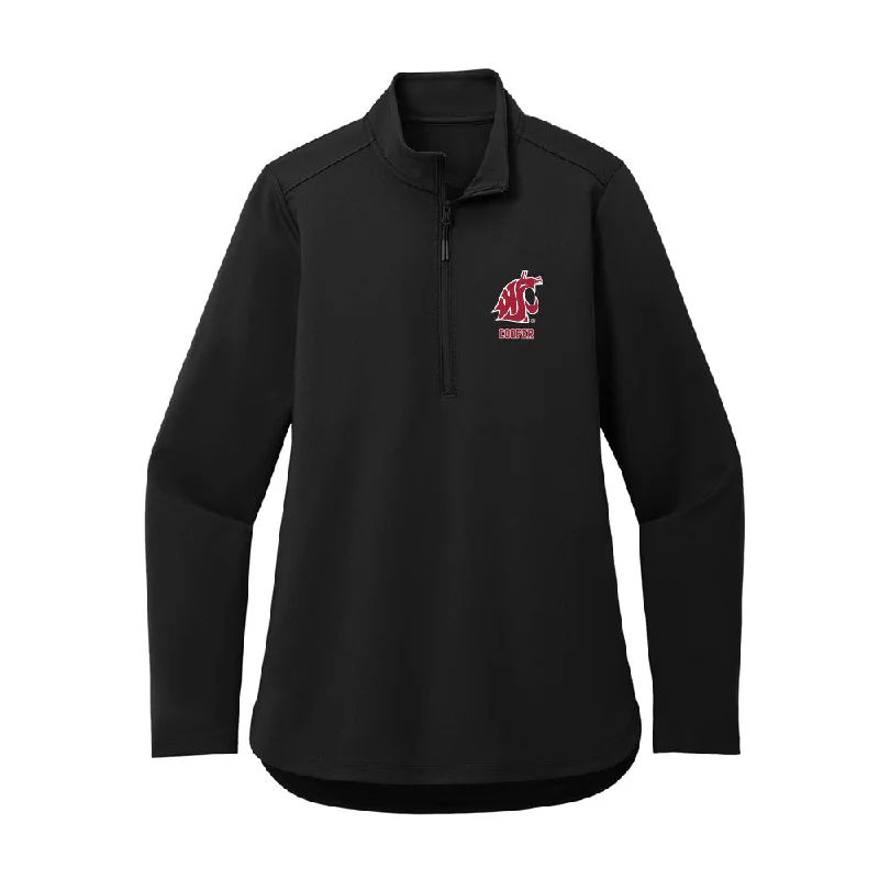 WSU - NCAA Women's Soccer : Nadia Cooper - Women's Premium Quarter Zip Jacket Chenille Fabric Brocade Fabric Lace Fabric WSU - NCAA Women's Soccer : Nadia Cooper - Women's Premium Quarter Zip Jacket Chenille Fabric Brocade Fabric Lace Fabric