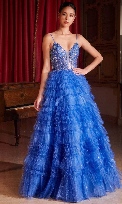 Cinderella Divine C152 - Embroidered with Deep V-Neckline Ballgown