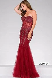 Jovani 5908 Sheer Corset Mermaid Prom Dress Pageant Sexy Embellished Formal Gown