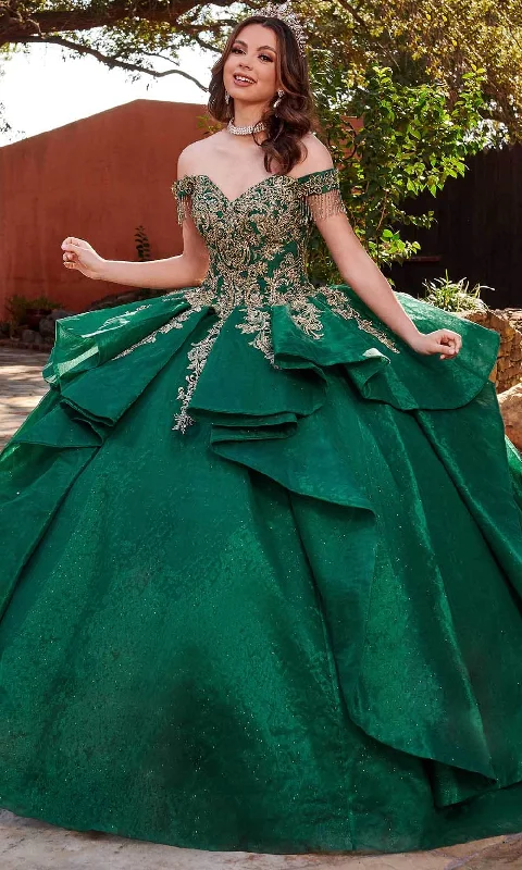 Rachel Allan Rq1117 - Metallic Lace Applique Ballgown