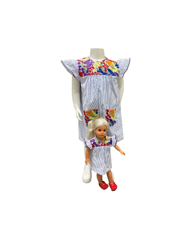 The Molleson Embroidered Flutter Sleeve Dress For Girls