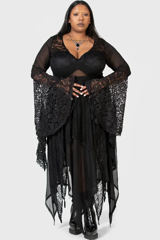 Temple D'Amour Bodysuit [PLUS] Elegant Bodysuit with Belted Waist