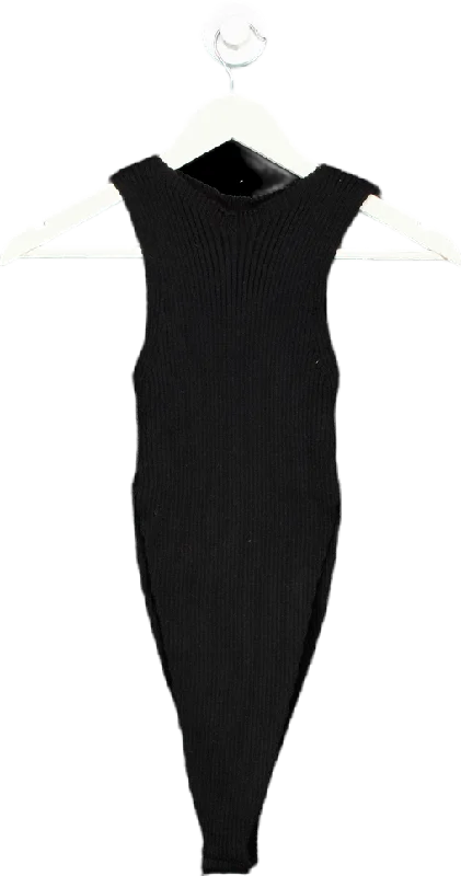 MissyEmpire Black Ribbed Bodysuit with Separate Sleeves UK 14 Stylish One-Shoulder Bodysuit MissyEmpire Black Ribbed Bodysuit with Separate Sleeves UK 14 Stylish One-Shoulder Bodysuit