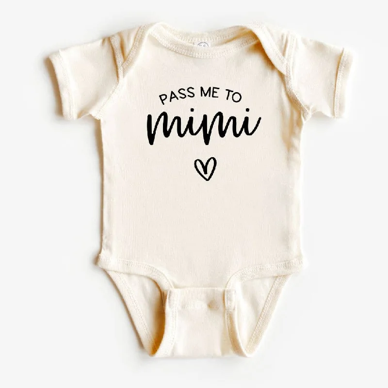 Pass Me to Mimi Baby Bodysuit | Mother's Day Gift | Baby Stylish Low-Cut Bodysuit