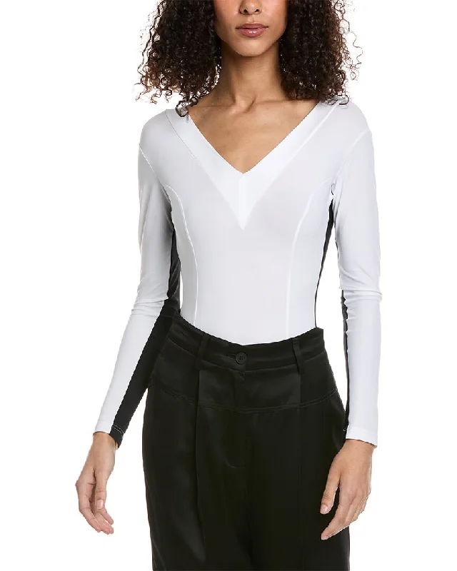 Burberry Two-Tone Jersey Bodysuit Fashionable Cropped Bodysuit