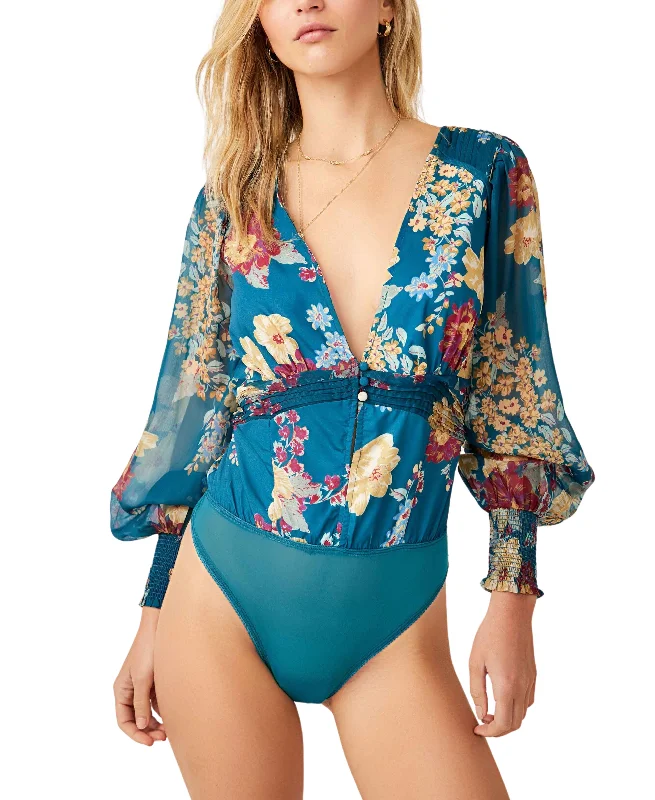 Wanderlust Bodysuit | Jade Combo Trendy Floral Print Bodysuit