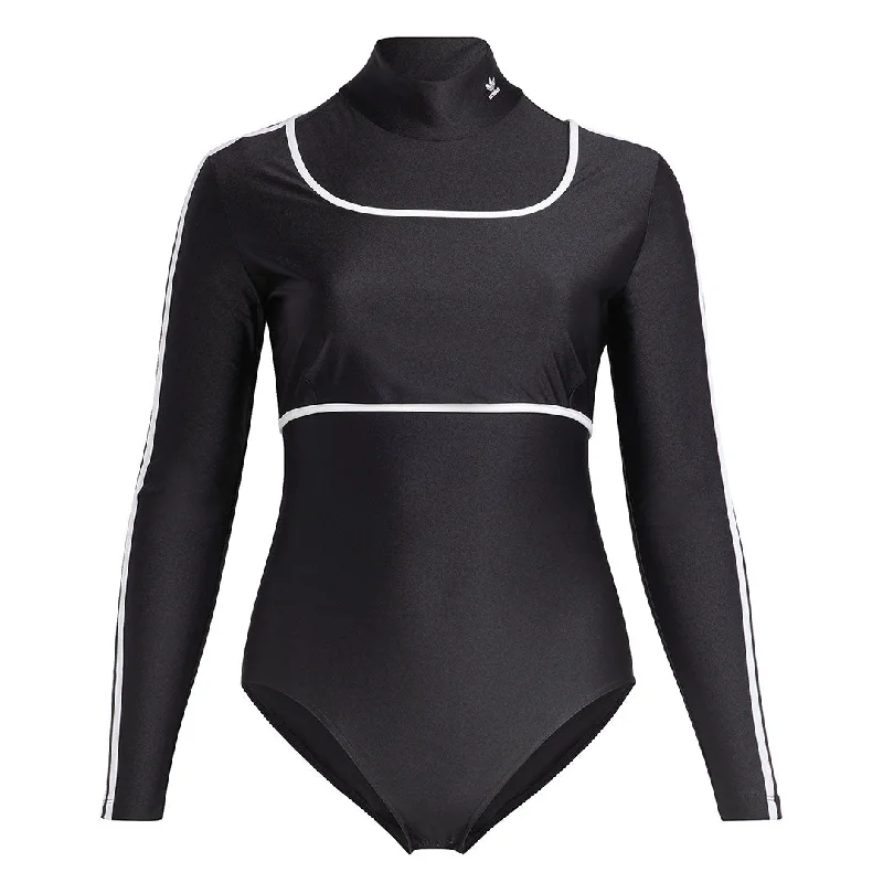 adidas - Women's Long Sleeve Bodysuit (Plus Size) (IC0035) Elegant Bodysuit with Belt