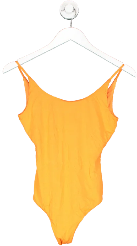 Lovers and Friends Orange Harlow Bodysuit UK XS Fashionable Slim Fit Bodysuit