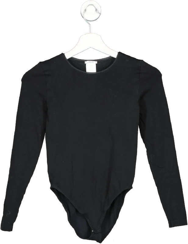 N21 Wolford Black Longsleeve Bodysuit UK XS Elegant Lace Bodysuit for Evening